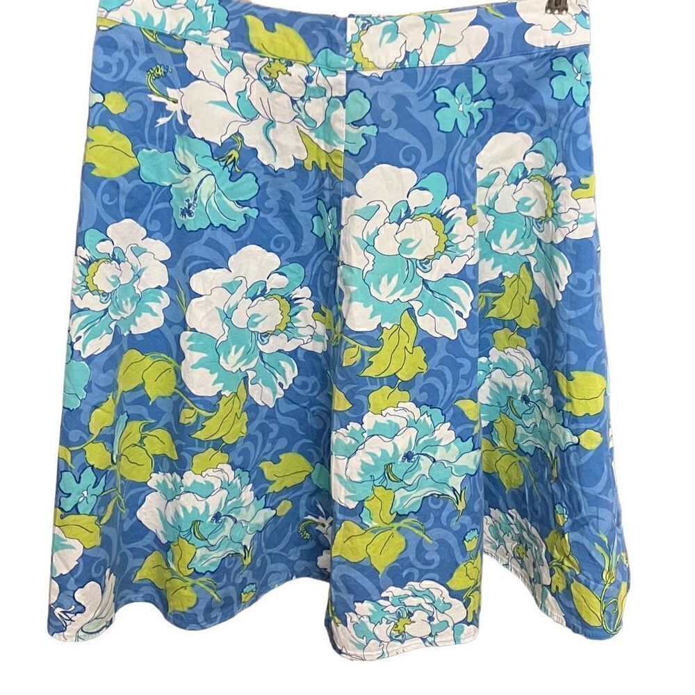 St Johns Bay Blue / White Floral Skirt / SZ: 10